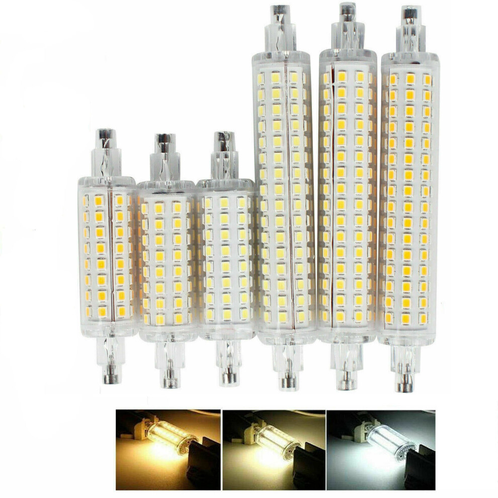 (78mm-Cool White) Dimmable R7s LED COB SMD Corn Light Bulb Glass Tube Ceramic Lamp 78mm 118mm 220V