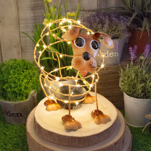 GardenKraft 14940 Solar Powered Light Up Dog Garden Feature / 62 LEDs