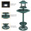 Garden Bird Bath Feeding Station Planter Solar Powered Light Ornament 3