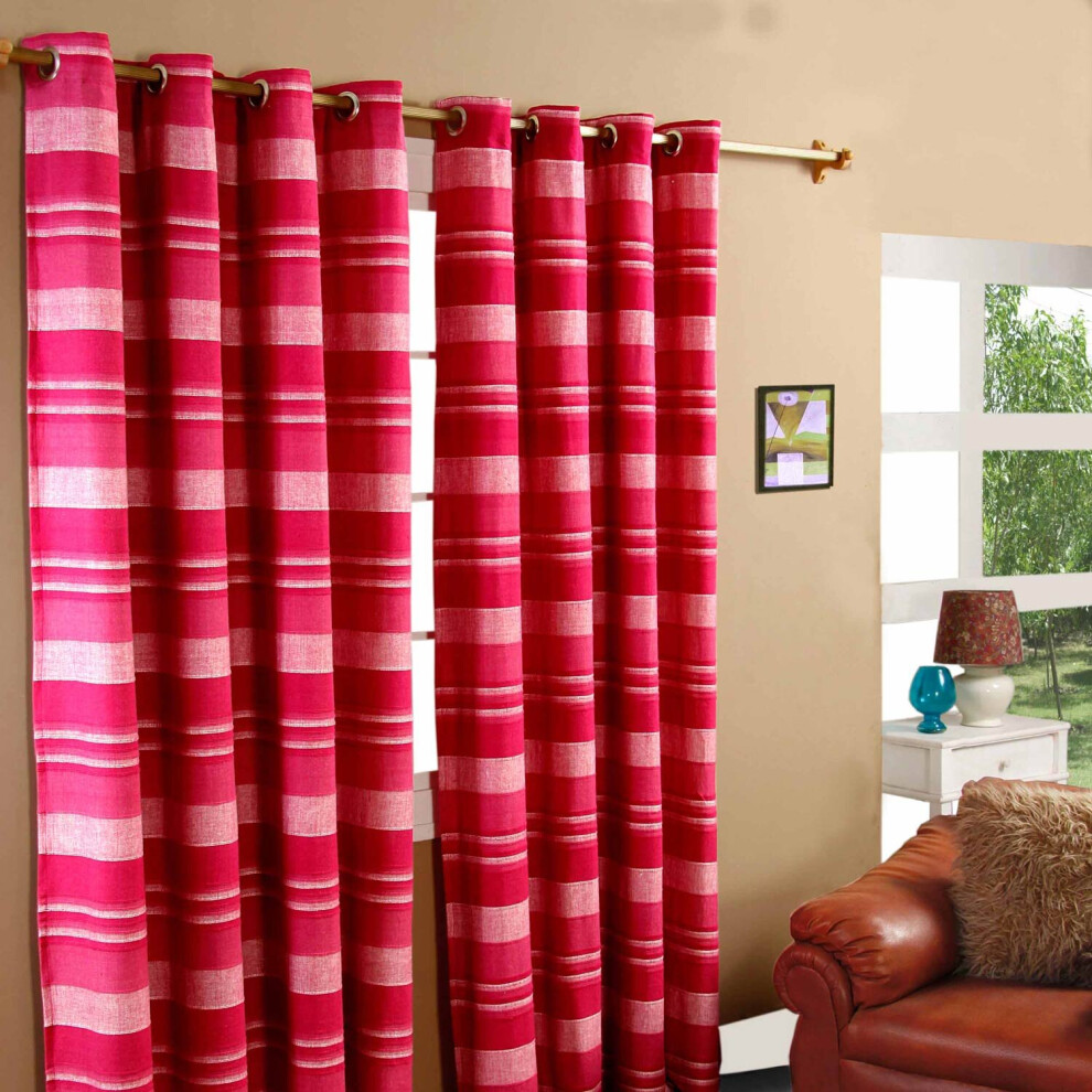 Cotton Morocco Striped Curtain Pair