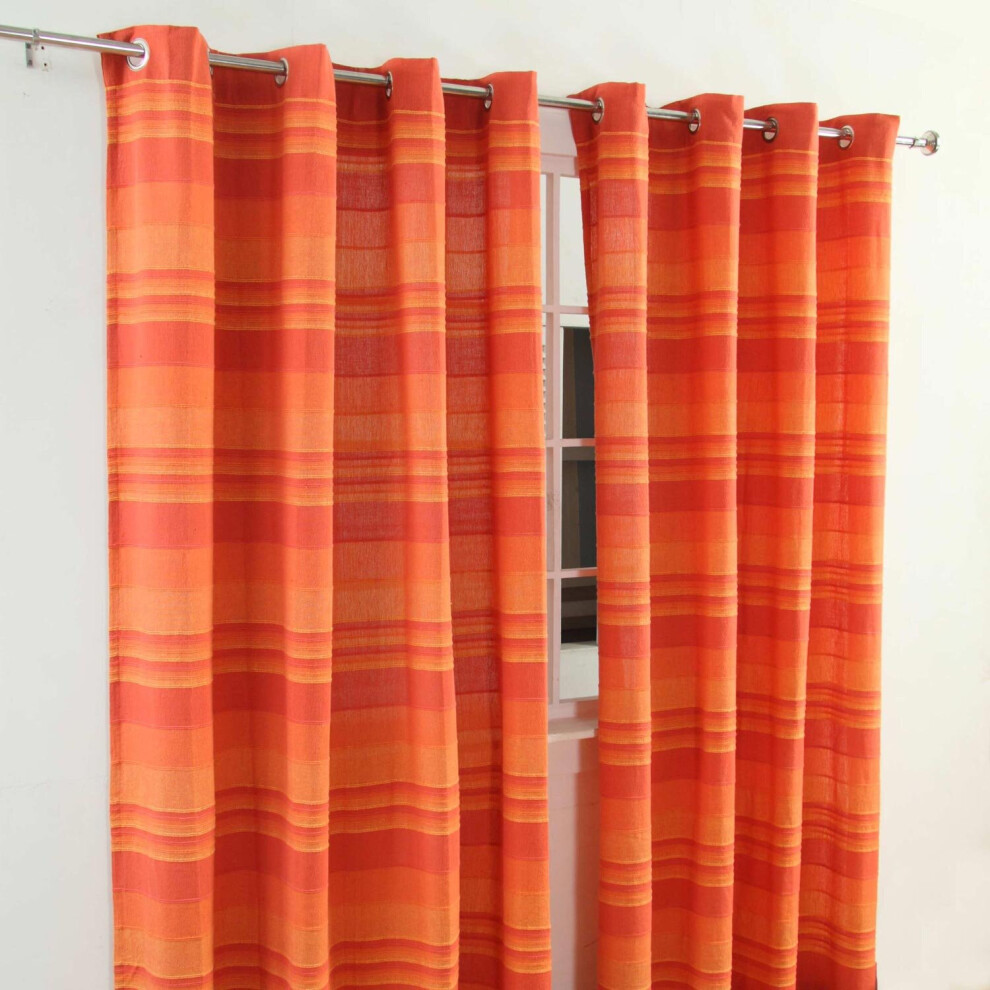 Cotton Morocco Striped Curtain Pair