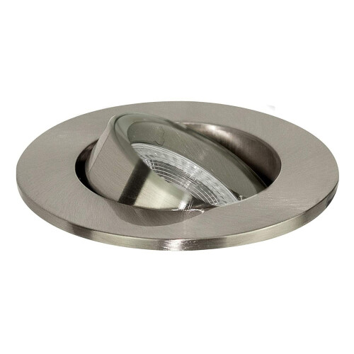 Luceco Adustable GU10 Bezel Lock Ring Downlight Brushed Steel