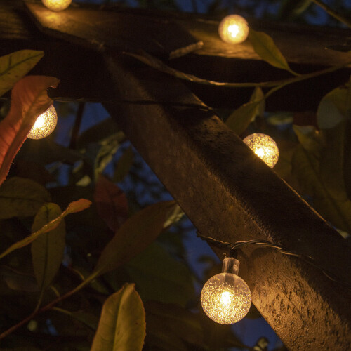 (Warm White) GardenKraft 60 Outdoor Globe String Lights / Solar Powered 2