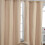 Homescapes (W 137cm x Drop 228 cm, Beige) Plain Cotton Eyelet Curtains 1