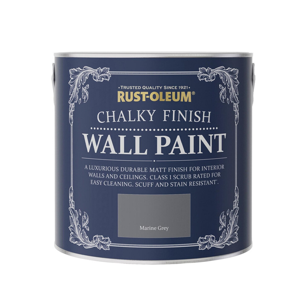 Rust-Oleum Chalky Wall Paint Marine Grey Matt 2.5L 5013296042642