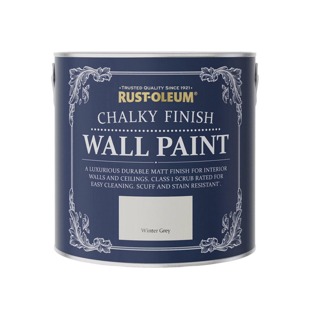 Rust-Oleum Chalky Wall Paint Winter Matt 2.5L Grey