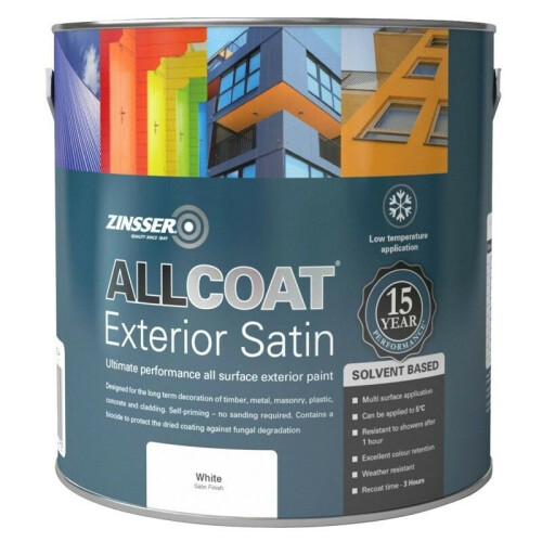 Zinsser Zinsser Allcoat Multi-Surface Exterior 15 Year Satin White 1L