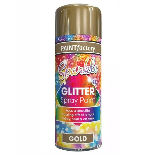 Rapide Woolbro Gold Paint Spray Glitter Effect Decorative Creative Art Crafts 200ml 1