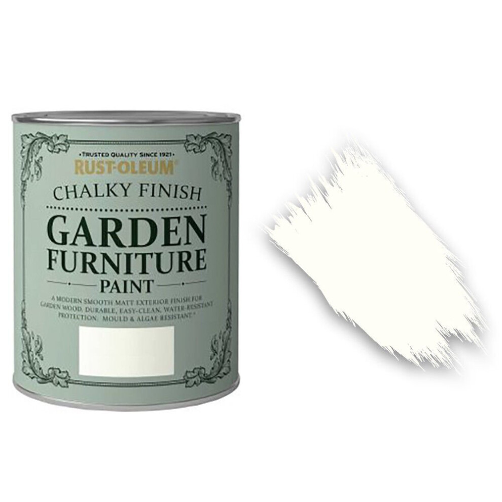 Rust-Oleum Chalky Finish Garden Furniture Paint Chalk 750Ml White