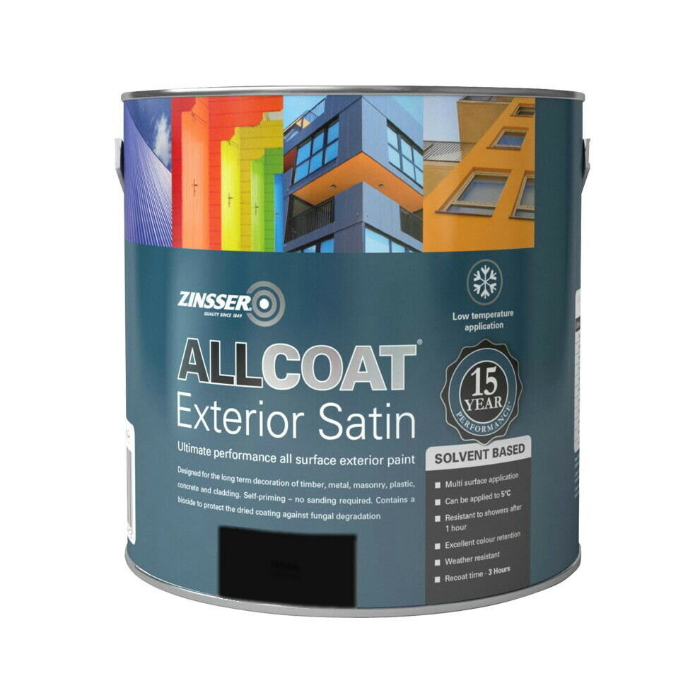 Zinsser Allcoat Exterior 15 Year Satin Black 1L