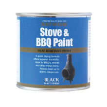 Rust-Oleum Matt Black Heat Resistant Brush Paint 250ml