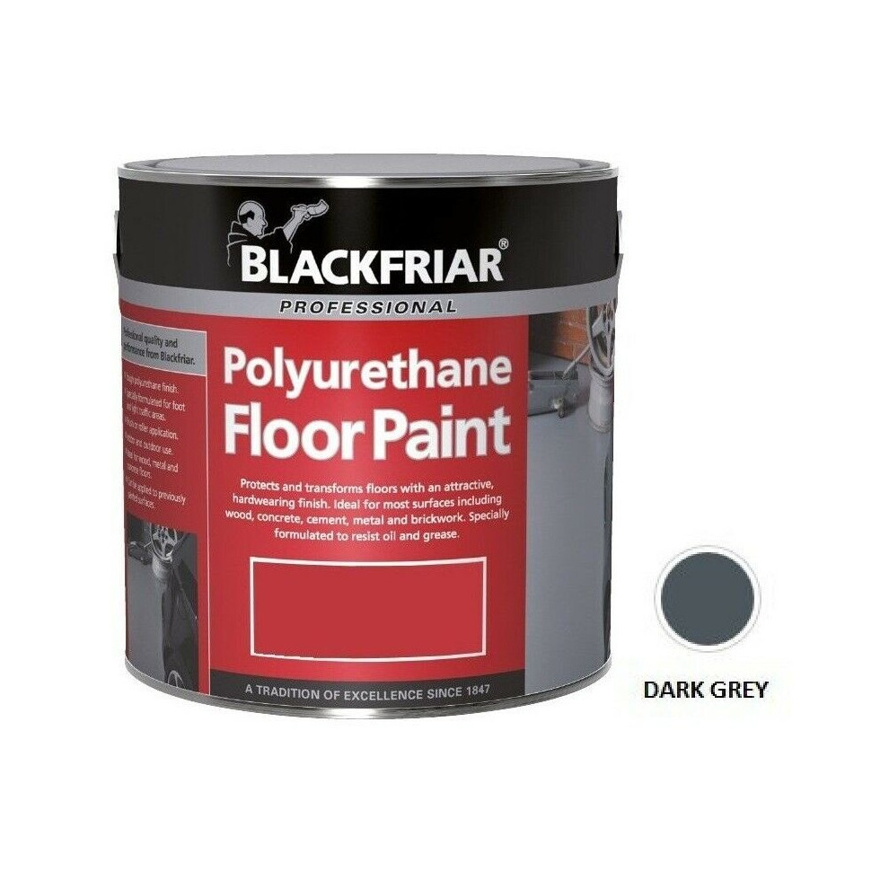 Blackfriar Dark Grey Polyurethane Floor Paint Hard Wearing 5L
