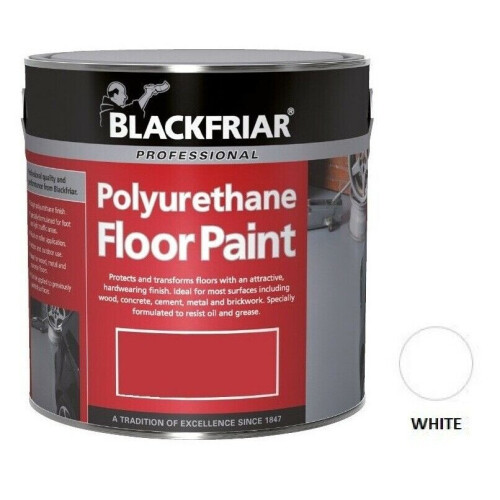 Blackfriar White Polyurethane Floor Paint Hard Wearing 5L