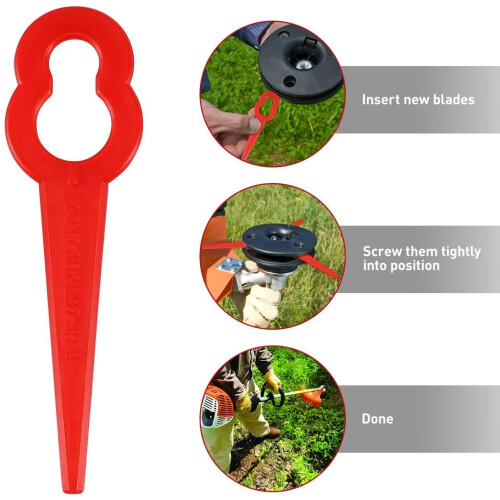 100PACK Lawn Mower Blade Garden Grass Trimmer Plastic Replacement 2