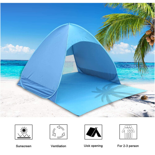 (Blue) Instant Pop Up Beach Camping Tent ANTI-UV 1