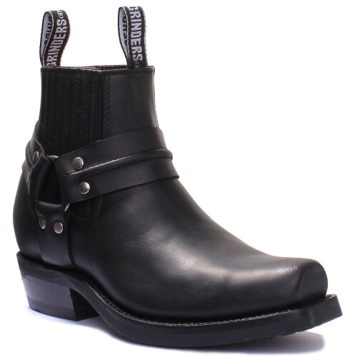 Grinders Renegade Low Square Toe Harness Boot In Black Size UK 7 / EU 41