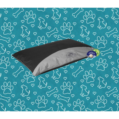 Grey Dog Bed Cushion Medium Waterproof Removable Cover 85cm x 55cm 1