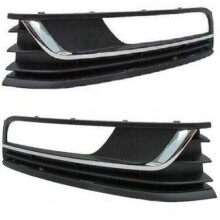 VW Passat B7 2011-2014 Front Bumper Fog Grille W/ Hole Chrome Pair Left & Right
