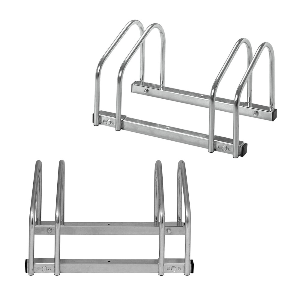 (2 Bike Stand Rack) Bicycle Bike Floor Parking Steel Rack