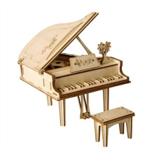 Robotime Self Assemble 3D Classical Wooden Puzzle Laser Cut Grand Piano Model