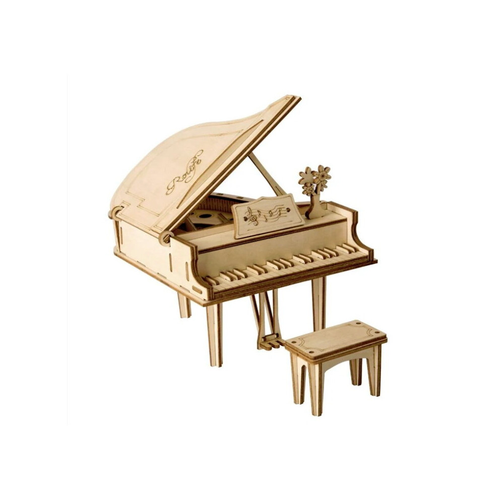 Rolife Robotime Self Assemble 3D Classical Wooden Puzzle Laser Cut Grand Piano Model