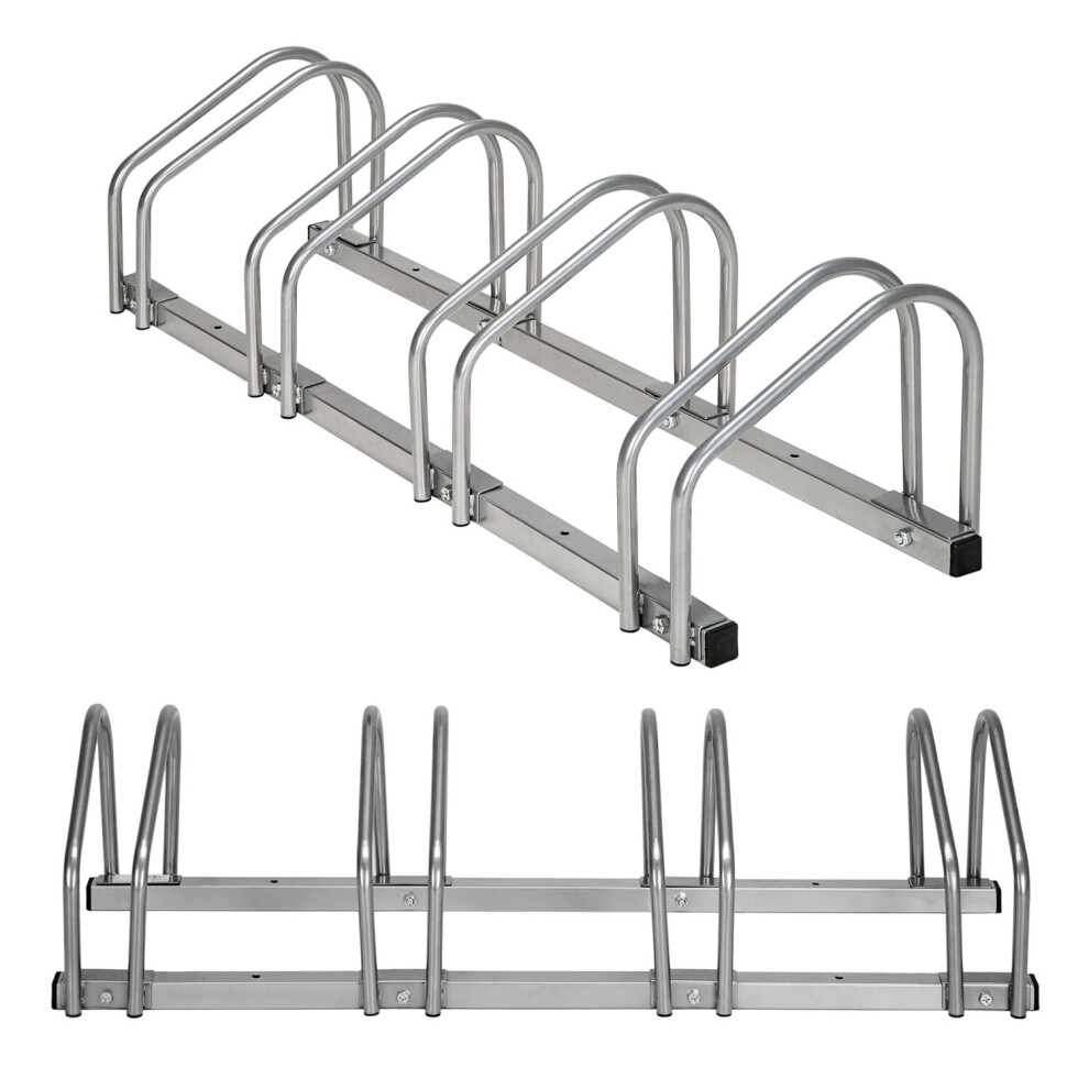 (4 Bike Stand Rack) Bicycle Bike Floor Parking Steel Rack