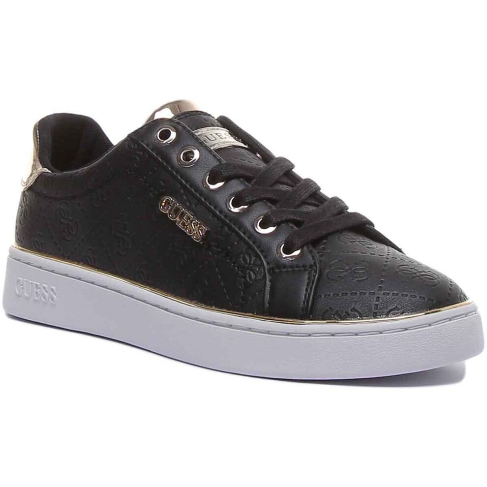 Guess Fl5Bekfal12 Beckie Lace Up Gold Logo In Black Gold Size 41
