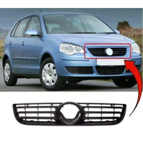 VW Polo 2005-2009 Front Main Centre Grille Black