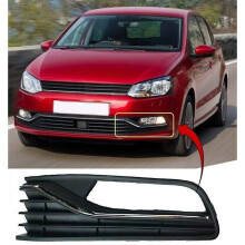 VW Polo 2014- 2017 Front Bumper Fog Grille With Chrome Moulding Passenger Side