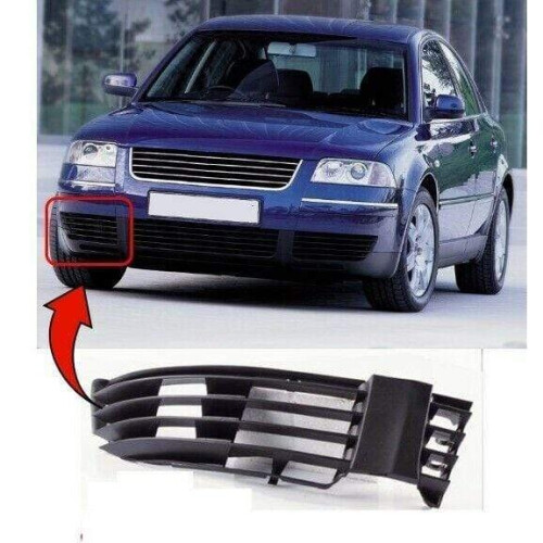 VW Passat 2000-2005 Front Bumper Fog Grille Without Fog Hole Driver Side 