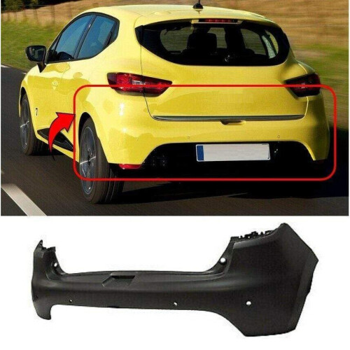 Renault Clio 2013- Rear Bumper With Parking Sensor Hole Primed