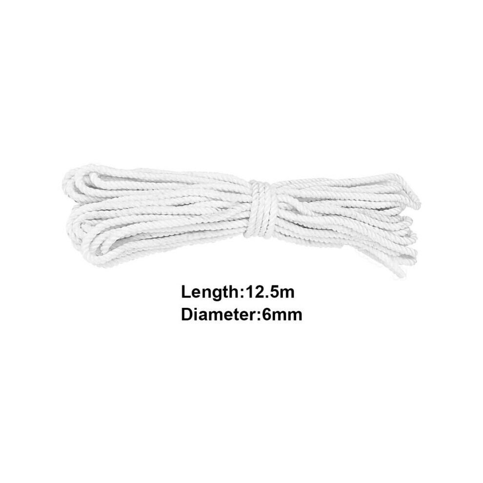 20Ft Nylon Braided Rope +2 Hooks Flagpole Accessory Kit Flag Pole Parts White