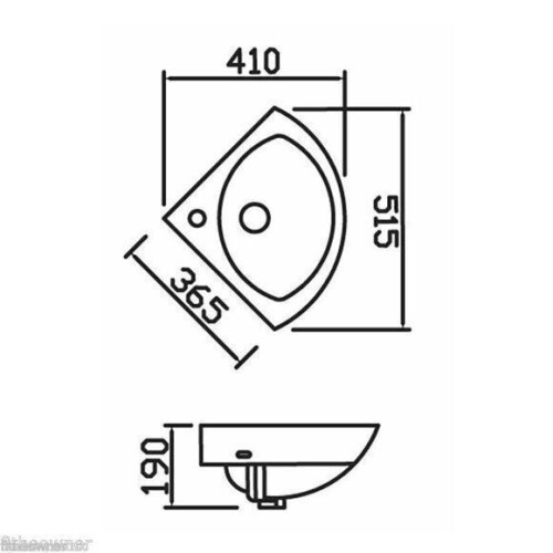 Small Corner Wash Basin Bathroom Ceramic Compact  Sink Inc Tap & Waste 1