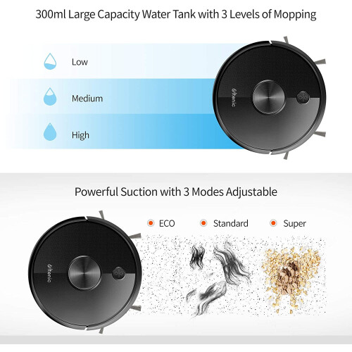 Ultenic D5s Pro Robot Vacuum Cleaner with Mop, 3000Pa Suction, WiFi