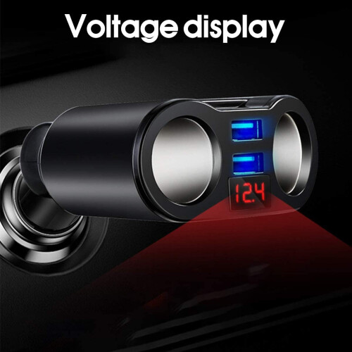 12V Car Cigarette Lighter 2 Way Dual USB Charger Plug Socket Splitter 2