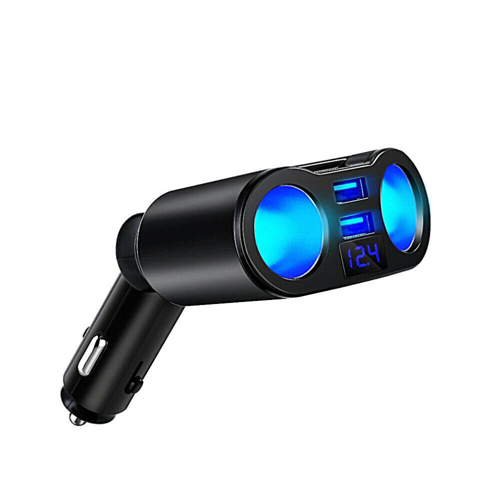 12V Car Cigarette Lighter 2 Way Dual USB Charger Plug Socket Splitter
