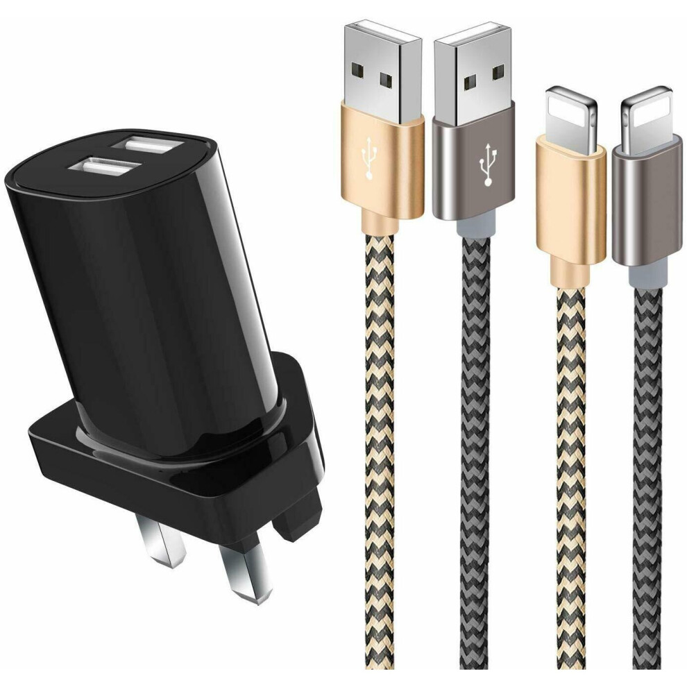 Phone Charger,2Pack 5Ft/1.5M Nylon Braided Fast Phone Charger Cable 5056284452214