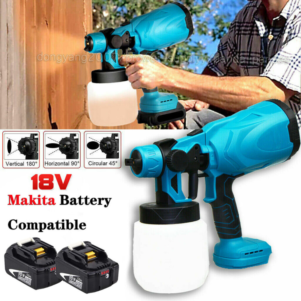 Paint Sprayer Spray Gun HLVP Airless+2Battery-Makita Tool Compatible 