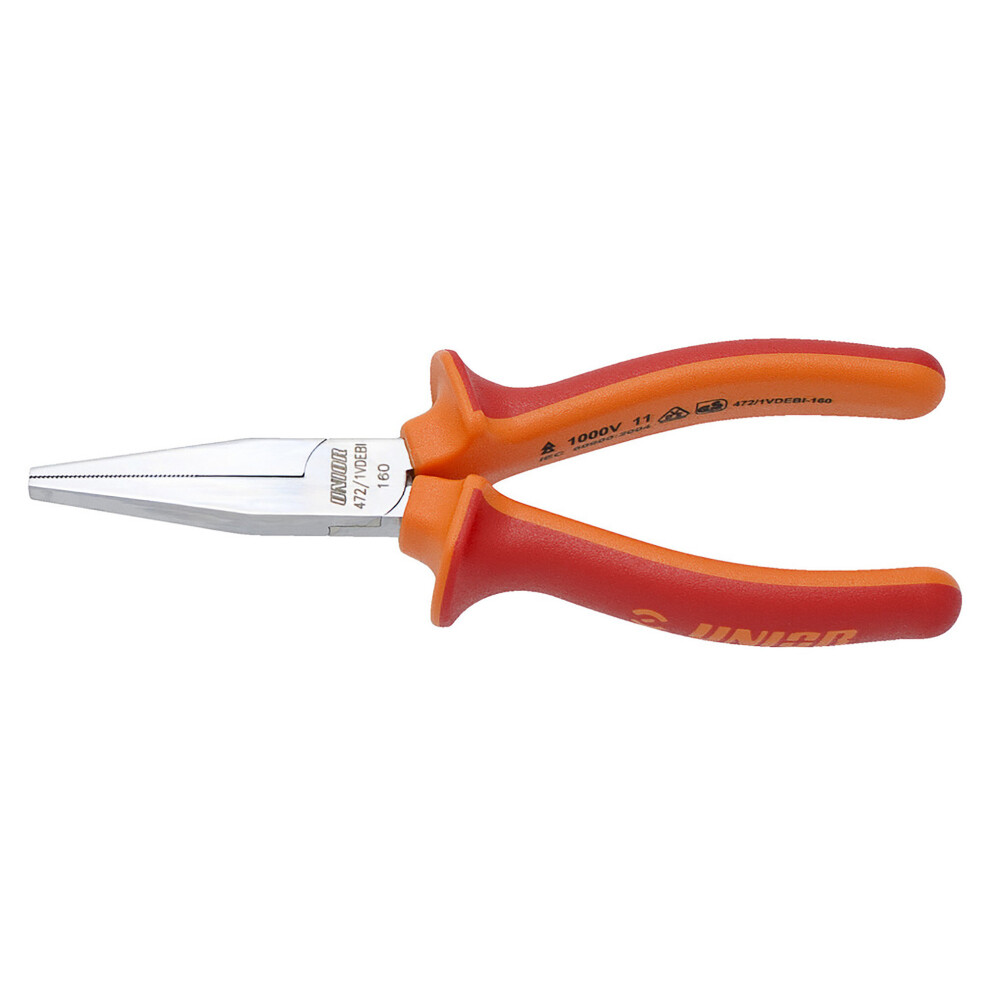 Unior Long Flat Nose Pliers Red - 160 Mm 3838909104300