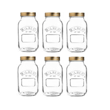 6x Kilner 1L Screw Top Preserve Jars Food Storage Jams Pickles Chutney