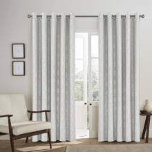 (SILVER, 66 x 54) Living Room Curtains Pencil Pleat Ready Made Drape