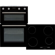 Hisense BI6095CGUK Built In Electric Electric Double Oven and Ceramic Hob Pack - Black