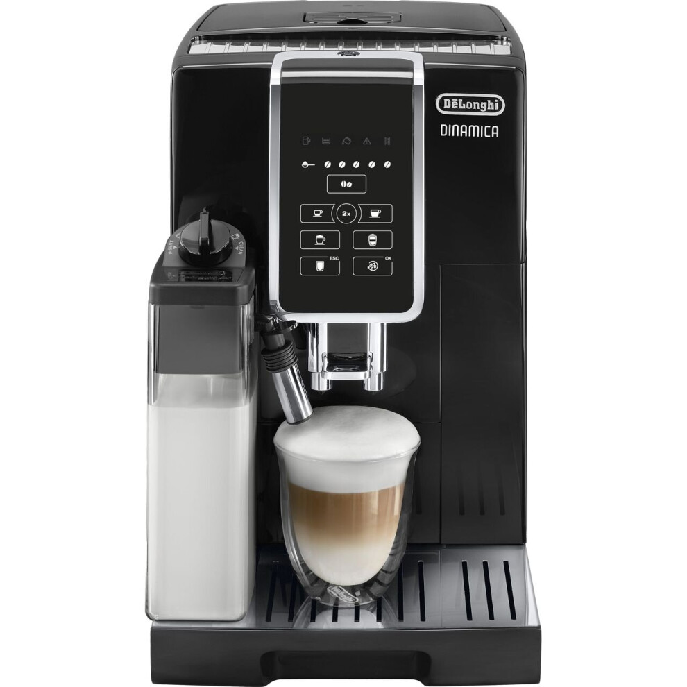 De'Longhi Dinamica ECAM350.50.B Bean to Cup Coffee Machine with One Touch Cappuccino, Automatic Milk and Automatic Clean - Black