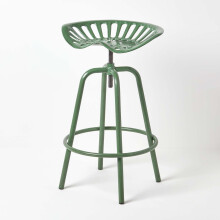 (Green) Vintage Style Metal Adjustable Tractor Seat Bar Stool