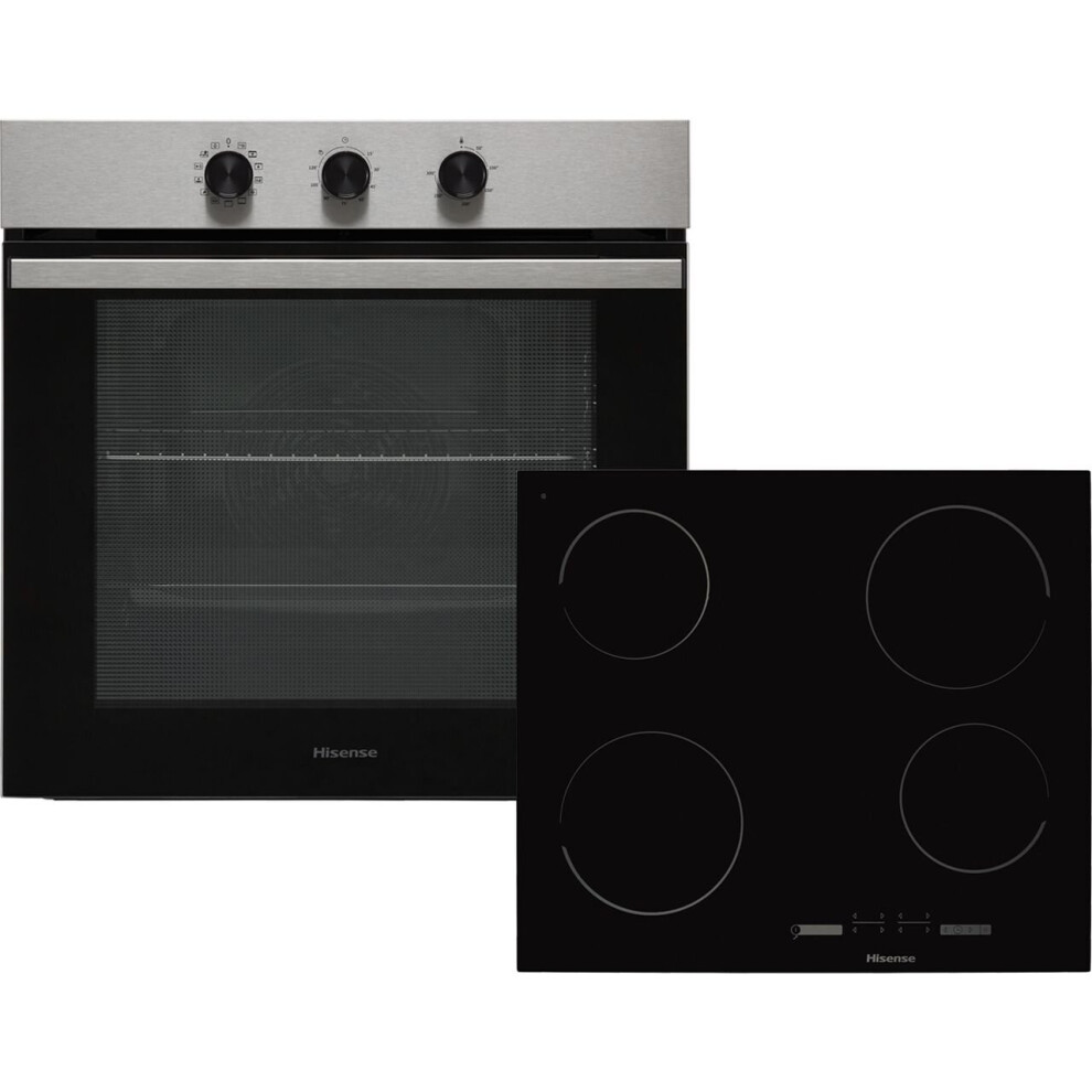 Hisense BI6061CXUK Built In Electric Single Oven and Ceramic Hob Pack - Stainless Steel