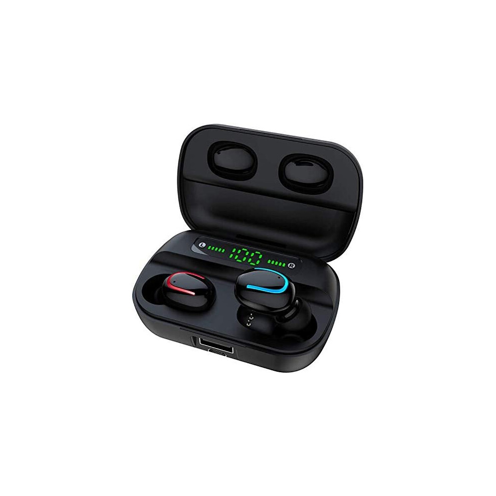 Goscien Wireless Earbuds, Headphones Wireless Immersive Bass Sound Bluetooth 5.0 Headphones With Noise Cancellation Mic, Ipx5 Waterproof Bluetooth E