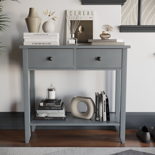 Vida Designs (2 Drawer) Windsor Console Table Bottom Shelf Hallway Storage 2