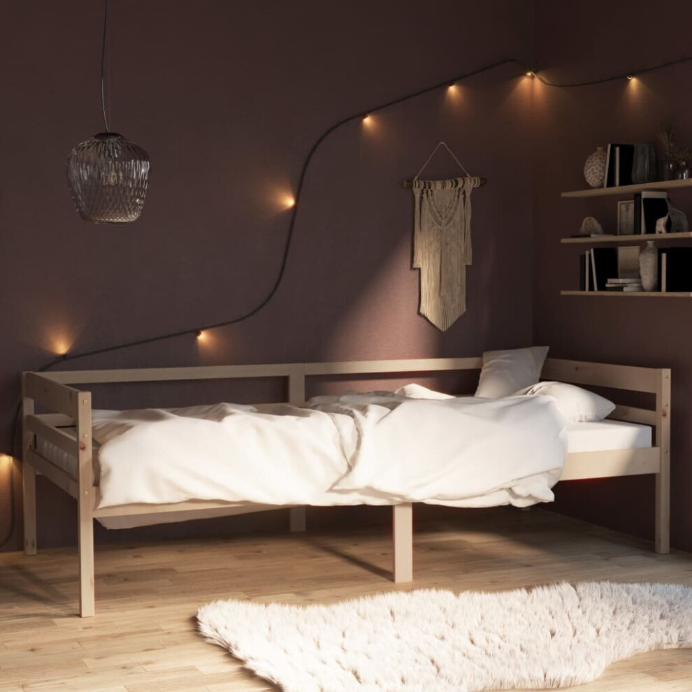 Vidaxl Solid Wood Pine Bed Frame 90X200 Cm Home Bedstead Bedroom Furniture
