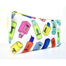 Clinique Products illustrated and white Makeup Cosmetic Bag