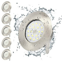 LED Recessed Ceiling Lights Ultra Slim Waterproof 5W Spot Lights for Ceiling,IP44 Bathroom Downlights 240V Cool White Chrome Kitchen Spotlights,P